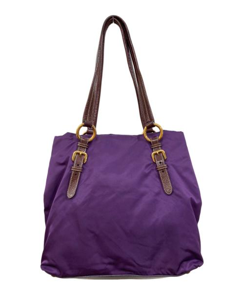 PRADA（プラダ）PRADA (プラダ) ビジューナイロントートバッグ パープルの古着・服飾アイテム