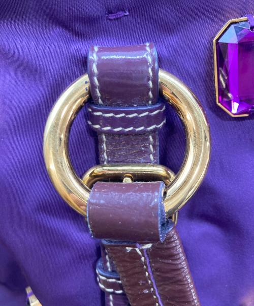 PRADA（プラダ）PRADA (プラダ) ビジューナイロントートバッグ パープルの古着・服飾アイテム