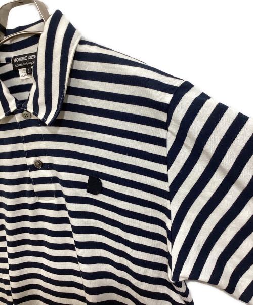 COMME des GARCONS HOMME DEUX（コムデギャルソン オム ドゥ）COMME des GARCONS HOMME DEUX (コムデギャルソン オム ドゥ) ボーダーポロシャツ ホワイト×ネイビー サイズ:SIZE Sの古着・服飾アイテム