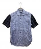 COMME des GARCONS HOMMEコムデギャルソン オム）の古着「切り替えシャツ」｜スカイブルー