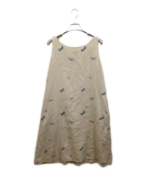 mina perhonen（ミナ ペルホネン）mina perhonen (ミナ ペルホネン) choucho ワンピース アイボリー サイズ:SIZE 38の古着・服飾アイテム