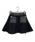 DIESELディーゼル）の古着「ツィード切替スカート」｜ブラック