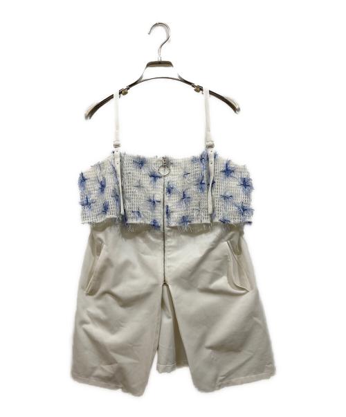 sahara（サハラ）sahara (サハラ) Mesh Layered Zip Top ホワイト サイズ:不明（実寸をご確認ください）の古着・服飾アイテム