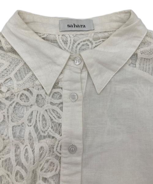sahara（サハラ）sahara (サハラ) Lace Patchwork Shirt ホワイト サイズ:記載なしの古着・服飾アイテム