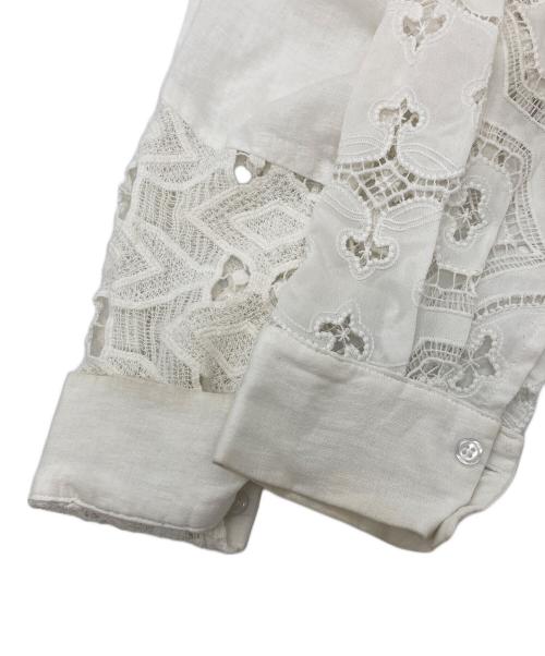 sahara（サハラ）sahara (サハラ) Lace Patchwork Shirt ホワイト サイズ:記載なしの古着・服飾アイテム