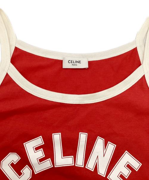 CELINE（セリーヌ）CELINE (セリーヌ) トリオンフタンクトップ レッド サイズ:Sの古着・服飾アイテム