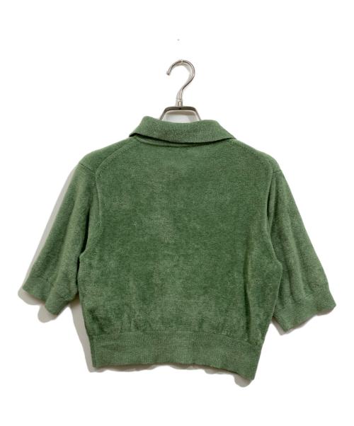 H BEAUTY&YOUTH（エイチ ビューティー&ユース）H BEAUTY&YOUTH (エイチ ビューティー&ユース) モールヤーンニットポロシャツ グリーン サイズ:Freeの古着・服飾アイテム
