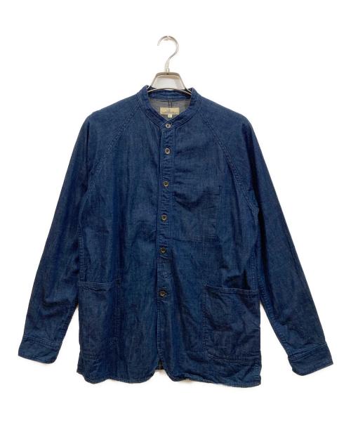 JAPAN BLUE JEANS（ジャパンブルージーンズ）JAPAN BLUE JEANS (ジャパンブルージーンズ) 8oz ミリタリー デニム ノーカラーシャツジャケット インディゴ サイズ:SIZE Lの古着・服飾アイテム