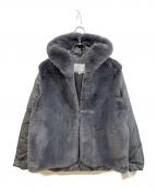 MARECHAL TERREマルシャルテル）の古着「ファー×ダウンフーディーブルゾン」｜グレー