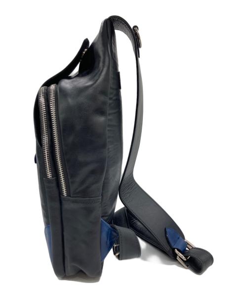 WINSHOUSE（ウインズハウス）WINSHOUSE (ウインズハウス) レザーボディーバッグ ブラックの古着・服飾アイテム