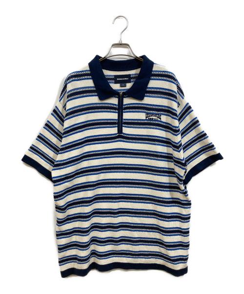 thisisneverthat（ディスイズネバーザット）thisisneverthat (ディスイズネバーザット) ニットポロシャツ ブルー サイズ:SIZE Lの古着・服飾アイテム