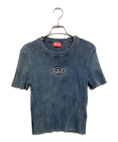 DIESEL（ディーゼル）DIESEL (ディーゼル) メタルロゴS/Sニット インディゴ サイズ:SIZE Lの古着・服飾アイテム