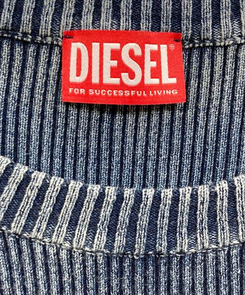 DIESEL（ディーゼル）DIESEL (ディーゼル) メタルロゴS/Sニット インディゴ サイズ:SIZE Lの古着・服飾アイテム
