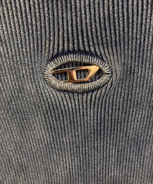 DIESEL（ディーゼル）DIESEL (ディーゼル) メタルロゴS/Sニット インディゴ サイズ:SIZE Lの古着・服飾アイテム