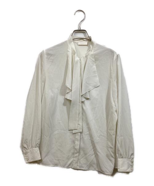 BALLSEY（ボールジィ）BALLSEY (ボールジィ) クリアデシン フリルボウタイブラウス アイボリー サイズ:SIZE 36の古着・服飾アイテム