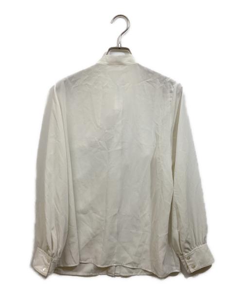 BALLSEY（ボールジィ）BALLSEY (ボールジィ) クリアデシン フリルボウタイブラウス アイボリー サイズ:SIZE 36の古着・服飾アイテム