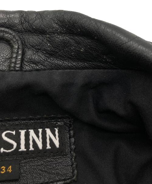 JIMSINN（ジムズイン）JIMSINN (ジムズイン) 切替レザーダブルライダースジャケット ブラック サイズ:SIZE 34の古着・服飾アイテム