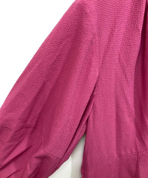 BALLSEY（ボールジィ）BALLSEY (ボールジィ) コンパクトサッカー ギャザーVネックワンピース ピンク サイズ:SIZE 36の古着・服飾アイテム