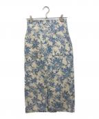 ROPEロペ）の古着「【DEVEAUX】ジャカードポケット付きタイトスカート」｜スカイブルー