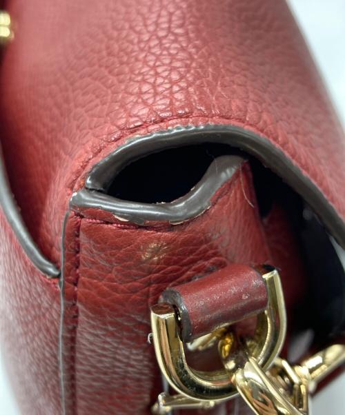 MICHAEL KORS（マイケル・コース）MICHAEL KORS (マイケルコース) BEDFORD LEGACY MEDIUM PEBBLED LEATHER SHOULDER BAG ボルドーの古着・服飾アイテム