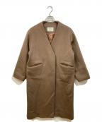 JOURNAL STANDARD relumeジャーナルスタンダード レリューム）の古着「別注LANAWOOL140ノーカラーVネックコート」｜ベージュ