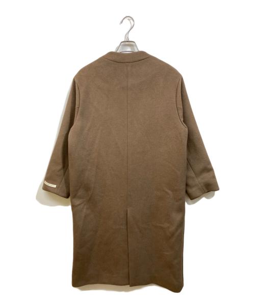 JOURNAL STANDARD relume（ジャーナルスタンダード レリューム）JOURNAL STANDARD relume (ジャーナルスタンダード レリューム) 別注LANAWOOL140ノーカラーVネックコート ベージュ サイズ:38の古着・服飾アイテム