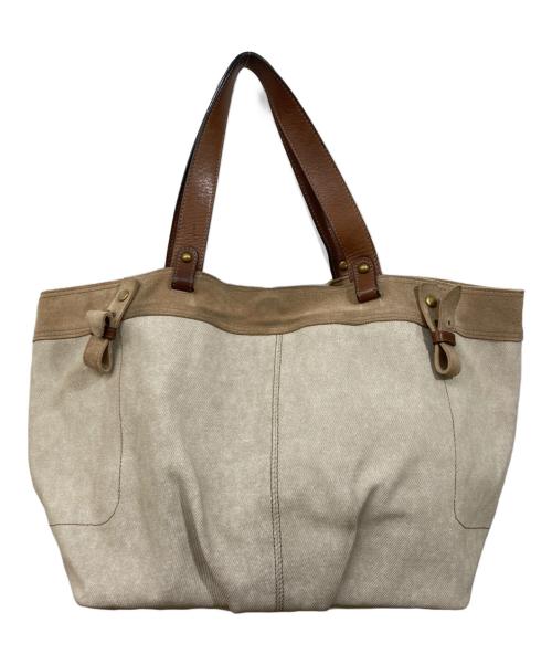 BURBERRY BLUE LABEL（バーバリー ブルー レーベル）BURBERRY BLUE LABEL (バーバリーロンドンブルーレーベル) デニムトートバッグ ベージュの古着・服飾アイテム