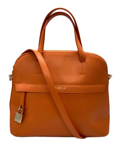 FURLA（フルラ）FURLA (フルラ) 2WAYハンドバッグ オレンジの古着・服飾アイテム