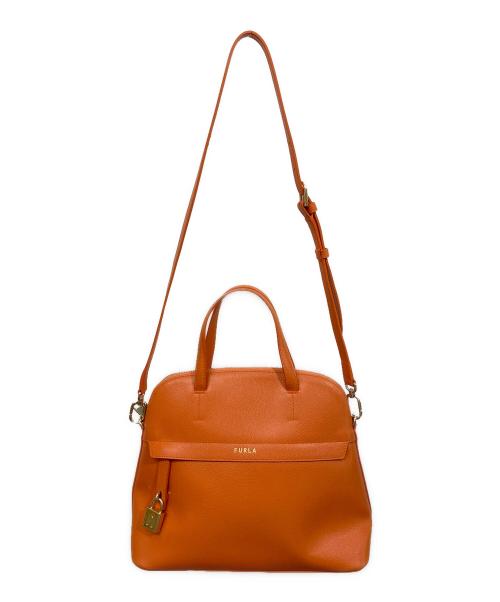 FURLA（フルラ）FURLA (フルラ) 2WAYハンドバッグ オレンジの古着・服飾アイテム