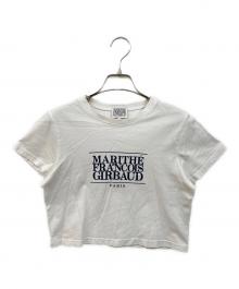 MARITHE+FRANCOIS GIRBAUD（マリテフランソワジルボー）の古着「クロップドロゴTシャツ」｜ホワイト