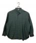 Blanc YM（ブランワイエム）の古着「SILK PLAID WIDE SHIRTS」｜グリーン