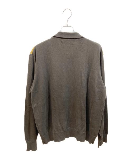 The DUFFER N NEPHEWS（ザ・ダファー・アンド・ネフューズ）The DUFFER N NEPHEWS (ザ・ダファー・アンド・ネフューズ) ヤーディーカーディー ポロ カーディガン ブラウン サイズ:Lの古着・服飾アイテム