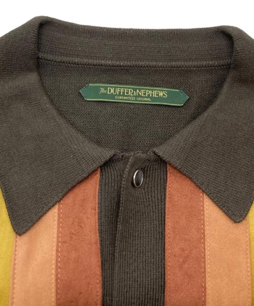 The DUFFER N NEPHEWS（ザ・ダファー・アンド・ネフューズ）The DUFFER N NEPHEWS (ザ・ダファー・アンド・ネフューズ) ヤーディーカーディー ポロ カーディガン ブラウン サイズ:Lの古着・服飾アイテム