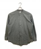 Phlannelフランネル）の古着「バンドカラーシャツ」｜オリーブ