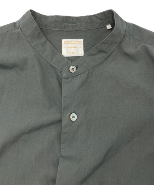 Phlannel（フランネル）Phlannel (フランネル) バンドカラーシャツ オリーブ サイズ:3の古着・服飾アイテム