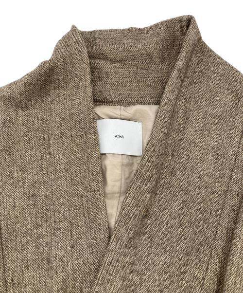 ATHA（アタ）ATHA (アタ) ノーカラーコート ブラウン サイズ:FREEの古着・服飾アイテム
