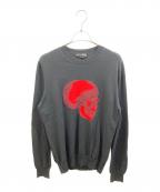 ALEXANDER McQUEENアレキサンダーマックイーン）の古着「SKULL INTARSIA CREW KNIT」｜ブラック