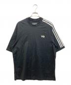 Y-3ワイスリー）の古着「3ストライプス オーバーサイズ ロゴ Tシャツ」｜ブラック