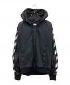 MONCLER×OFFWHITEモンクレール×オフホワイト）の古着「リフレクトロゴジップパーカー」｜ブラック
