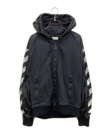 MONCLER×OFFWHITE（モンクレール×オフホワイト）の古着「リフレクトロゴジップパーカー」｜ブラック