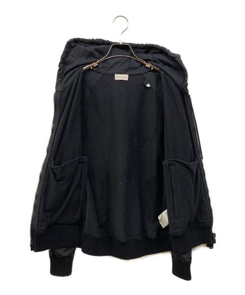 MONCLER（モンクレール）MONCLER (モンクレール) OFFWHITE (オフホワイト) リフレクトロゴジップパーカー ブラック サイズ:SIZE Mの古着・服飾アイテム