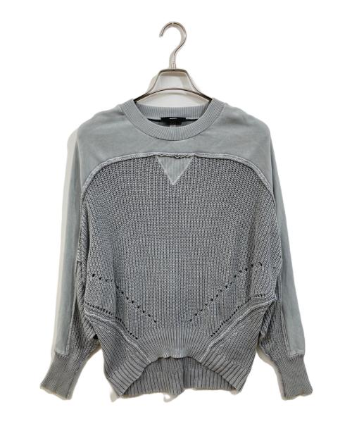 DIESEL（ディーゼル）DIESEL (ディーゼル) ラグランニットスウェット グレー サイズ:XSの古着・服飾アイテム