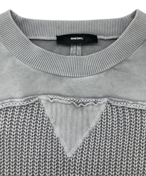 DIESEL（ディーゼル）DIESEL (ディーゼル) ラグランニットスウェット グレー サイズ:XSの古着・服飾アイテム