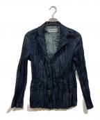 ISSEY MIYAKEイッセイミヤケ）の古着「シワ加工3Bテーラードジャケット」｜ネイビー