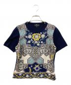 ETROエトロ）の古着「切替シルクカットソー」｜ネイビー