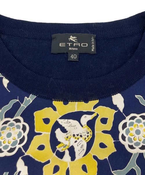 ETRO（エトロ）ETRO (エトロ) 切替シルクカットソー ネイビー サイズ:SIZE 40の古着・服飾アイテム