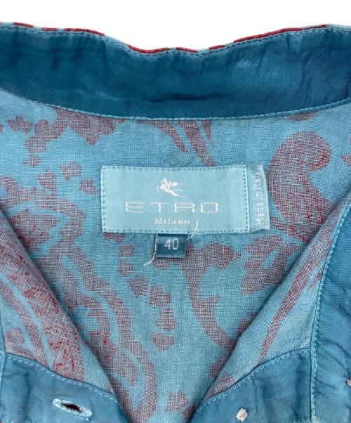 ETRO（エトロ）ETRO (エトロ) ノースリーブリネンシャツ スカイブルー サイズ:	SIZE 40の古着・服飾アイテム