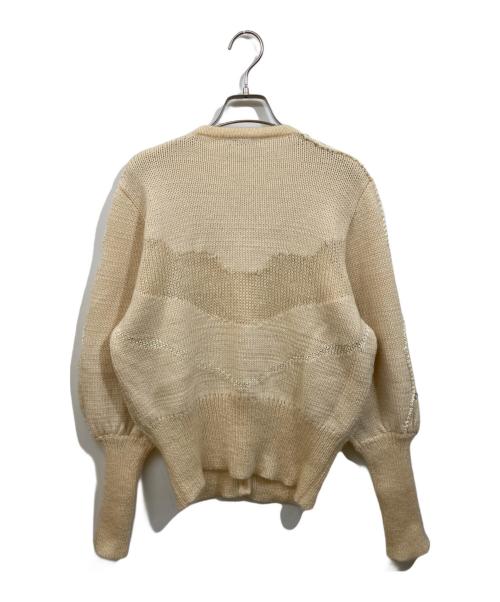 Yves Saint Laurent tricots（イブサンローラントリコット）Yves Saint Laurent tricots (イブサンローラントリコット) ビジューニットカーディガン ベージュ サイズ:Mの古着・服飾アイテム