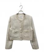 Rirandtureリランドチュール）の古着「ツイードクロップドジャケット」｜アイボリー