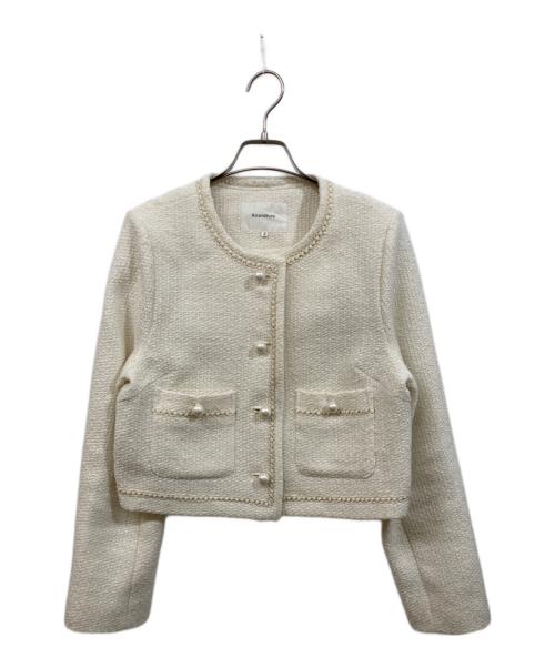 Rirandture（リランドチュール）Rirandture (リランドチュール) ツイードクロップドジャケット アイボリー サイズ:2の古着・服飾アイテム